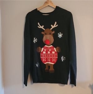 Ugly Black Reindeer Christmas Sweater